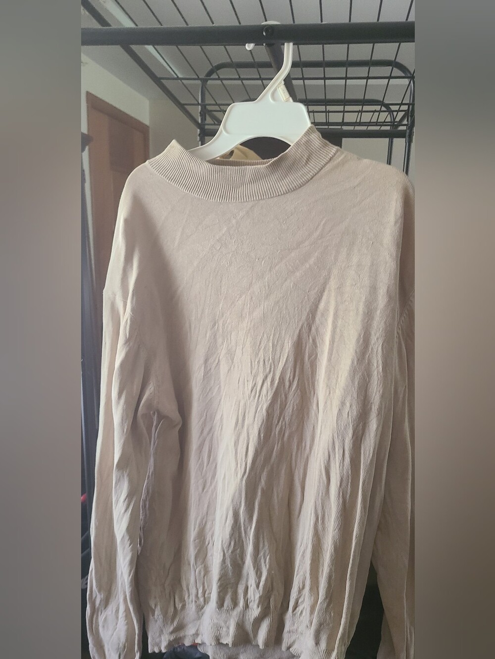 Vintage Men's Lightweight Mock Neck Silk/Cotton Sweater